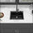 Quartz Kitchen Sink - 25X22" Black Granite Composite Drop In Kitchen Sink