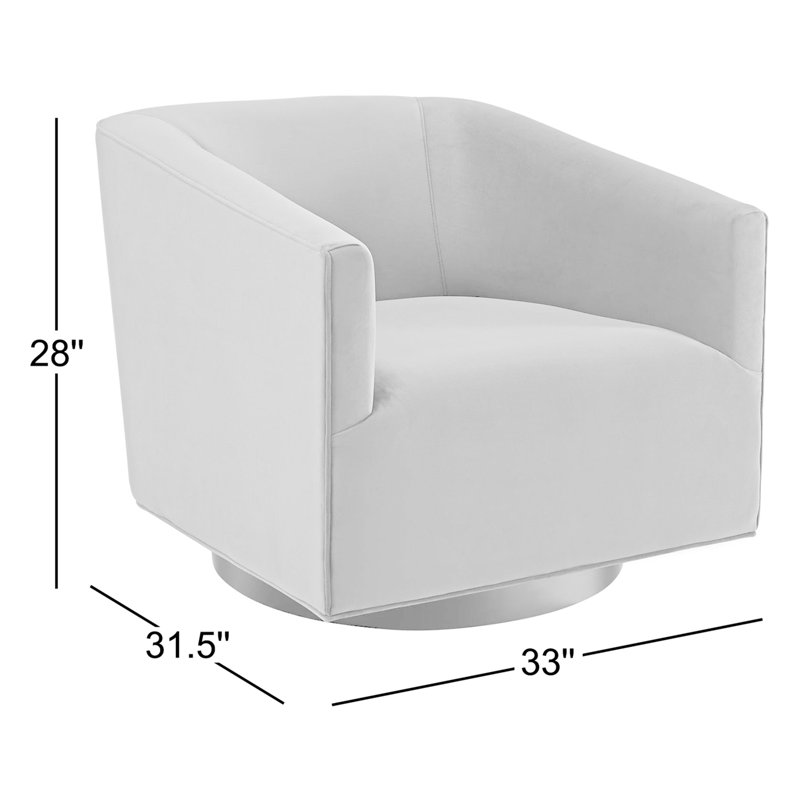 Fauteuil pivotant en velours Twist, Gris