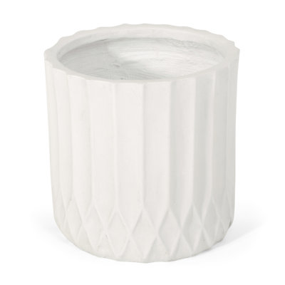 Planter In Antique White - Magnesium Oxide Garden Vase For Homes, 12.63 In. Depth, Width, Height, 9.23 Lb Stylish Tub,