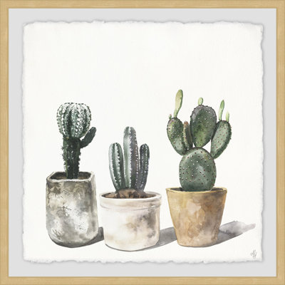 « Arrondi trio », reproduction de peinture à l’aquarelle encadrée