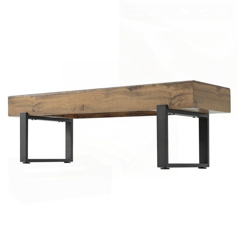 Banc en bois polyvalent pour la chambre à coucher, la cuisine et le vestibule avec un style campagnard moderne et un rangement multifonctionnel