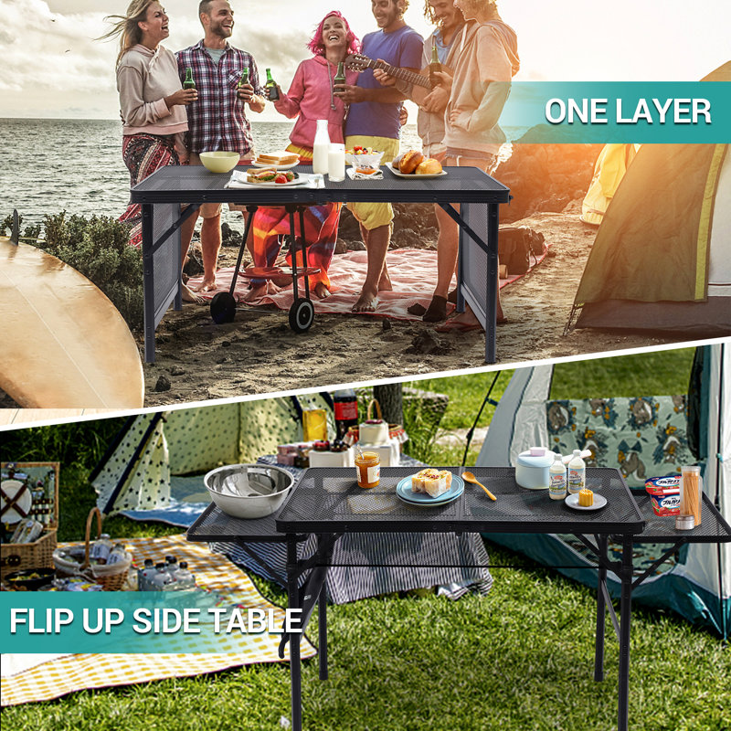53.15" Rectangular Adjustable Portable Folding Table