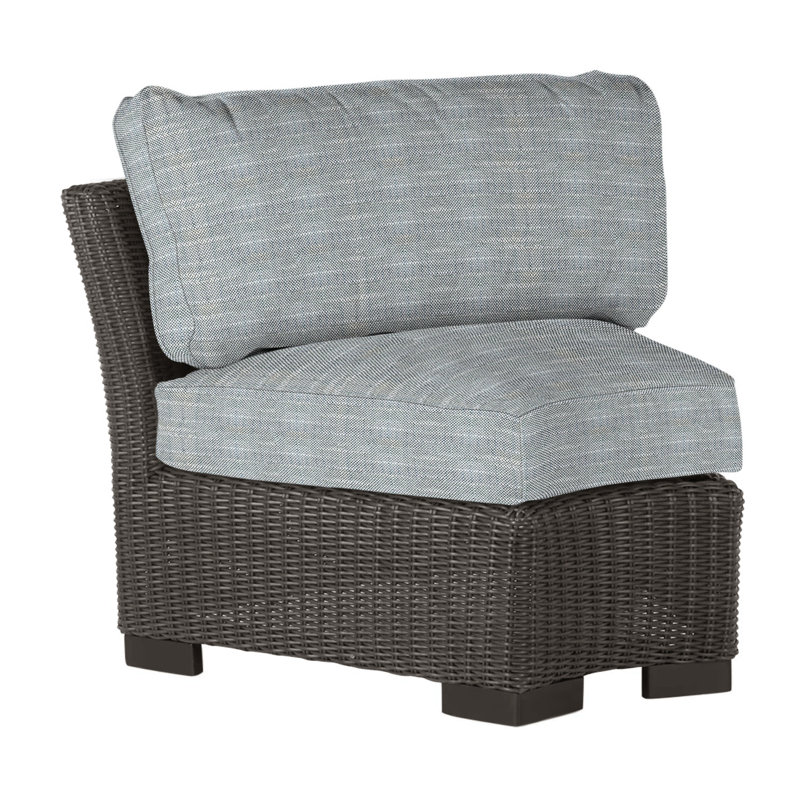 Club Woven Patio Chair with Cushions, Black Walnut, No Welt, Rollo Silver