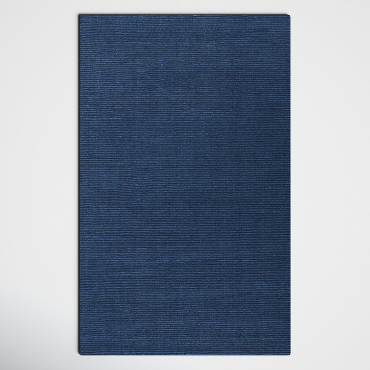 Crowe Handmade Wool Dark Blue Performance  Area Rug