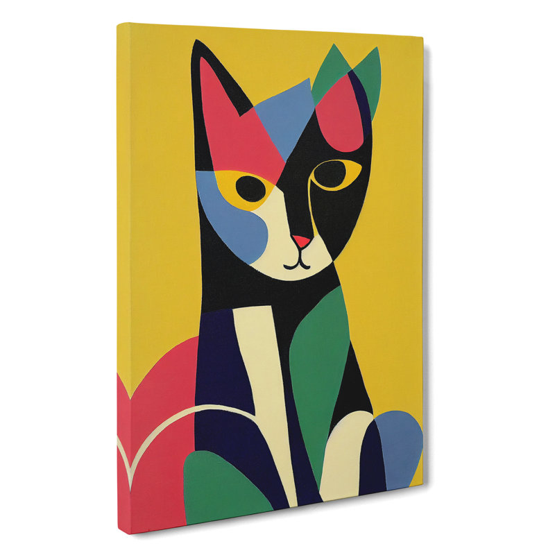 XC1022-1313X Cat In Abstract No.2 - Wrapped Canvas Print, 76cm H x 50cm W x 3cm D