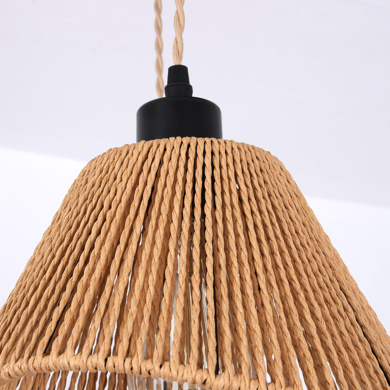 Luminaire suspendu en rotin à 3 lumières Nia