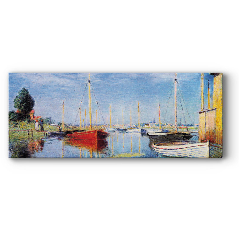 Bateaux de plaisance à Argenteuil par Monet sur toile, H 24 po x l 60 po x P 1,5 po
