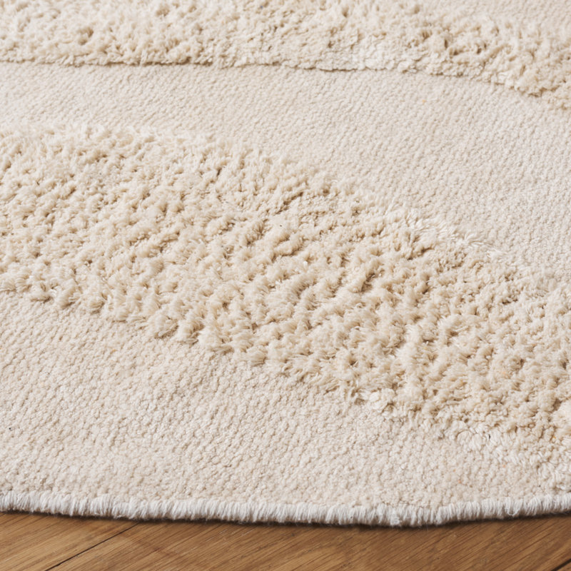 Mozie Washable Abstract Indoor Rug, Round 6'