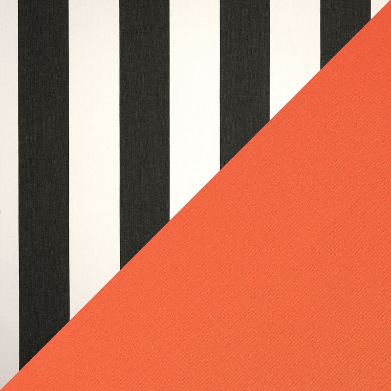 Housse et insert de coussin carré intérieur / extérieur , 20 po x 20 po, Noir / blanc / orange