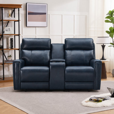 Causeuse inclinable en cuir à double moteur avec gravité et zéro port USB avec console USB-C et 2 porte-gobelets