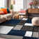Mehul Power Loom Navy/Grey/White Rug