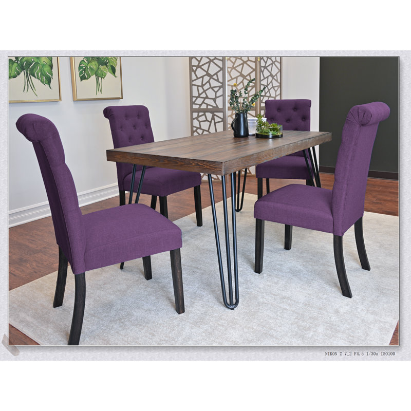 Ensemble de salle à manger 5 pièces avec pieds en épingle Ashford, alliant style Mid-Century moderne et confort pour une utilisation quotidienne