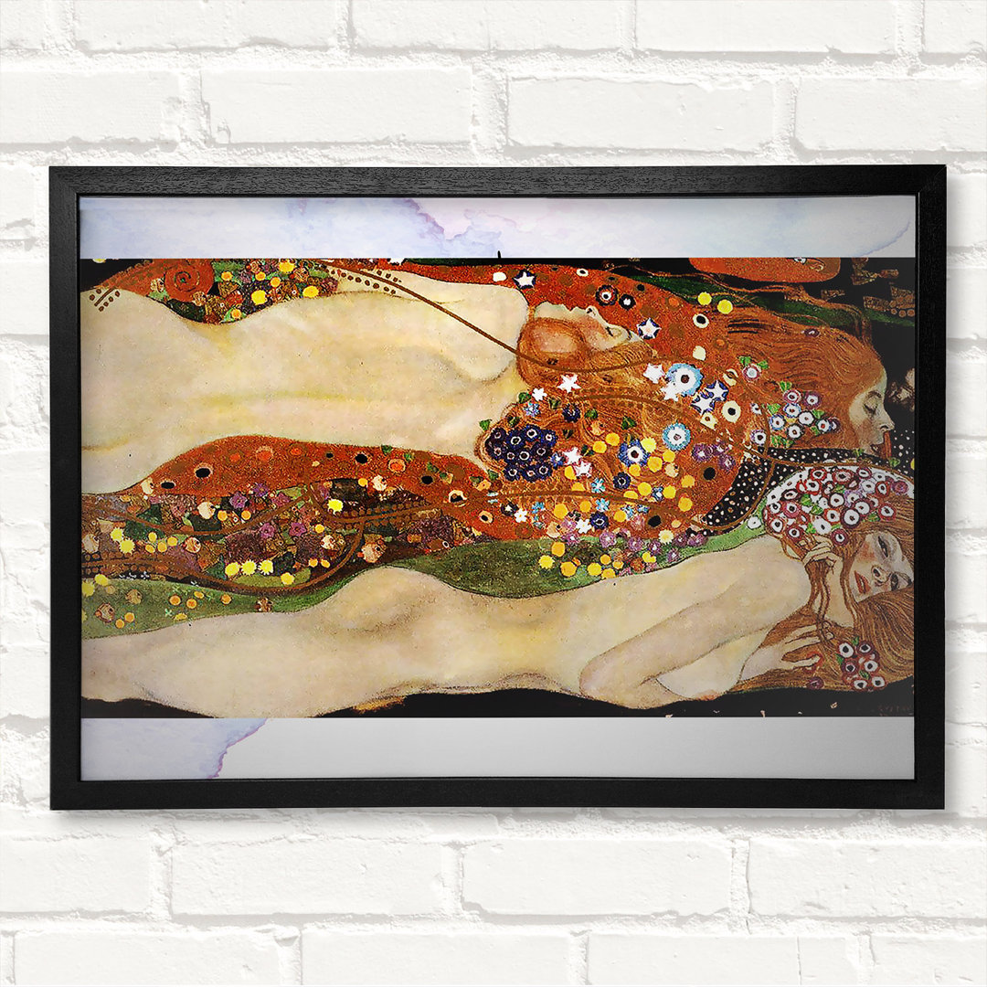 Gerahmtes Leinwandbild Klimt Water Serpents 2