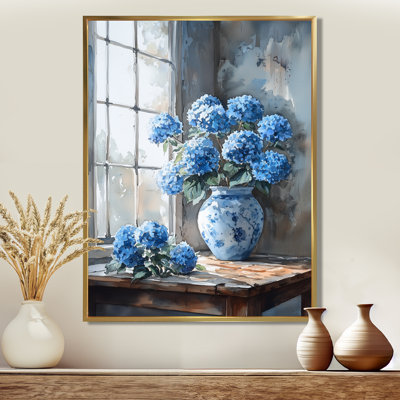 Hydrangeas In A Still Life Scene II - Hydrangea Wall Art