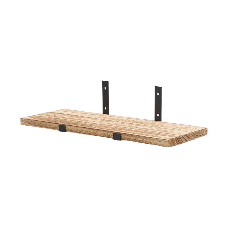 Wood Bracket Shelf, Natural Wood