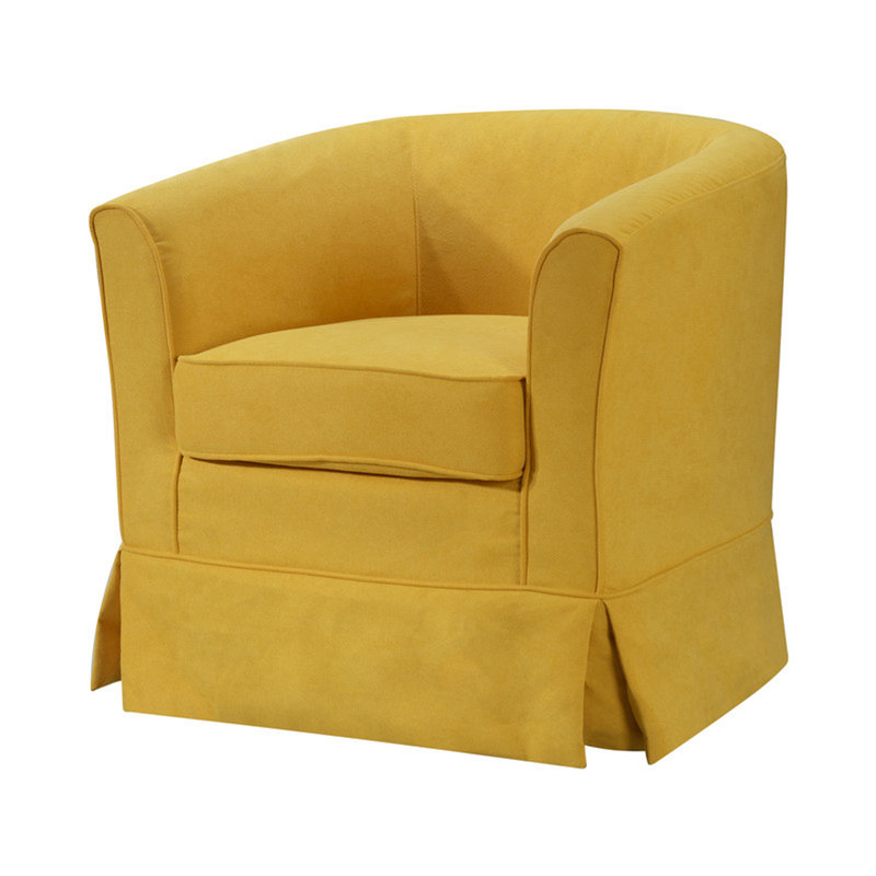 Ailen Swivel Barrel Chair, Yellow Fabric