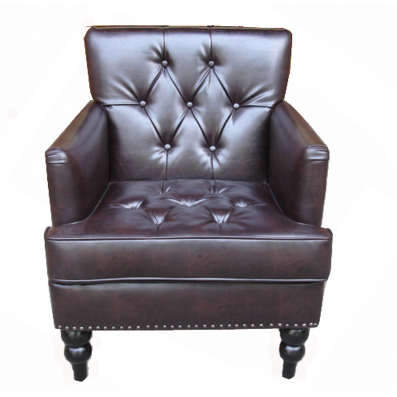 Fauteuil club de luxe capitonné - détails cloutés, structure en bois de bouleau de 31,75 po de diamètre, sièges sophistiqués