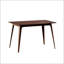 Table de salle à manger de style Mid-Century moderne, structure en bois d'hévéa durable avec pieds évasés, plateau de table en faux bois résistant aux égratignures et aux taches, capacité de poids de 250 lb, table de cuisine compacte facile à assembler-1274166356