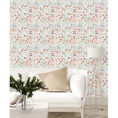 Panneau de papier peint adhésif L 18,75 pi x l 25 po Flowers