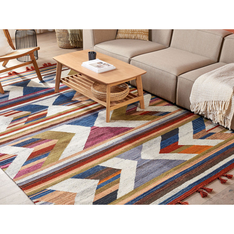 Savard Geometric Wool Hand Woven Area Rug, Rectangle 200 x 300cm