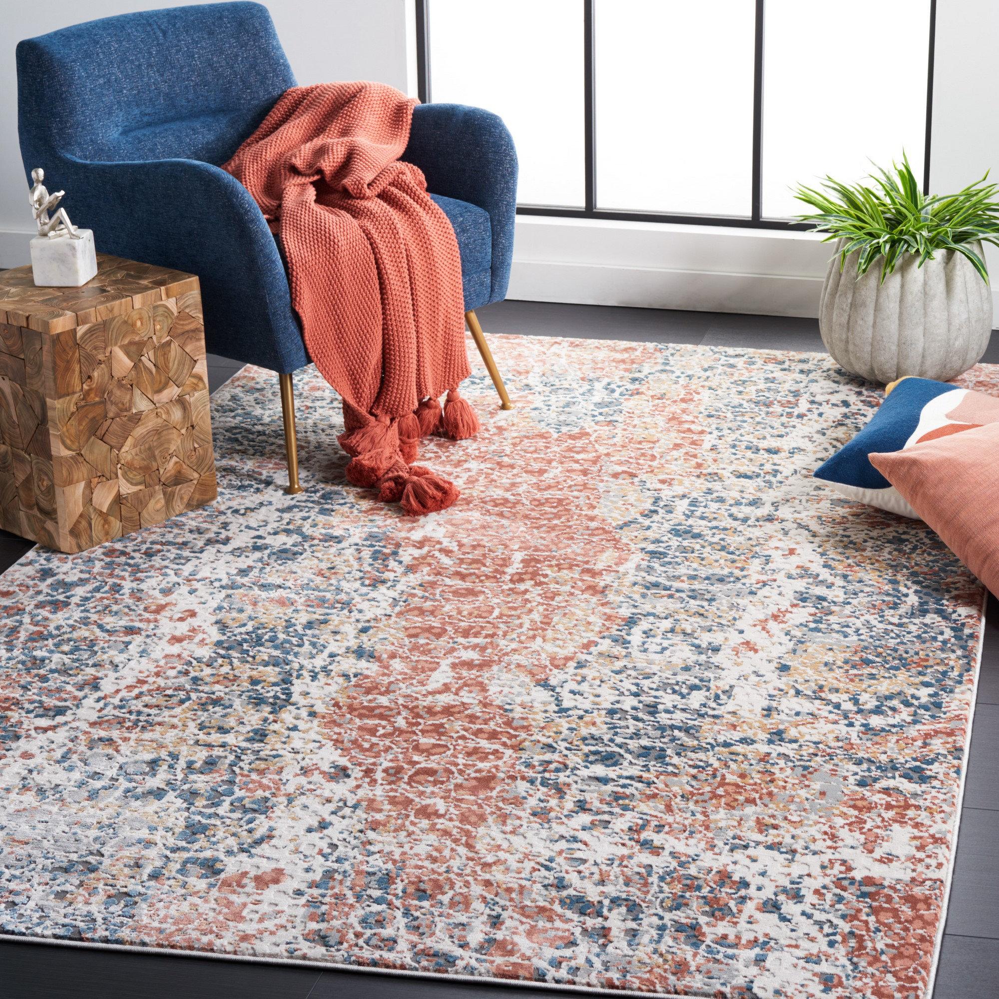 17 Stories Elieser Performance Abstract Rug | Wayfair