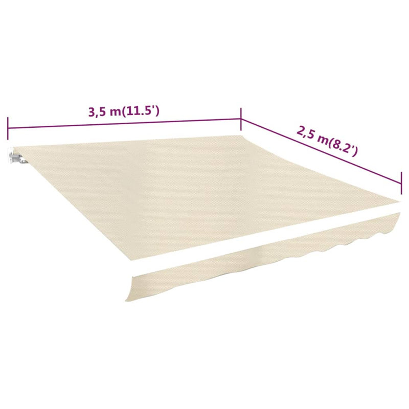 Toile de remplacement pour auvent d'extérieur, 110.2" W x 96.5" D, Couleur unie, Brown