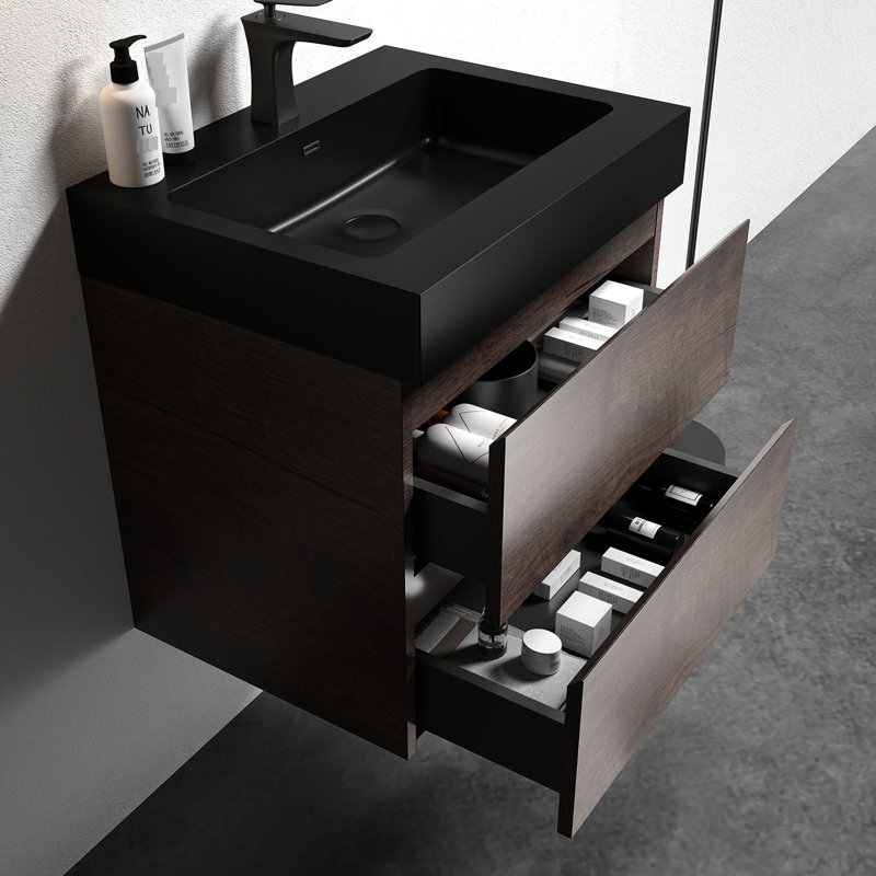 Bassin de sable noir mat Matt - une salle de bain élégante et moderne à porter au quotidien