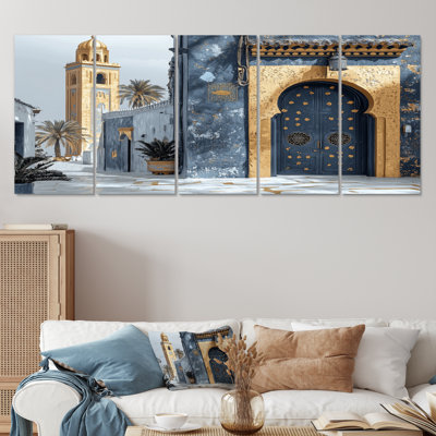 «Gold Casablanca City», art mural sur toile marocain