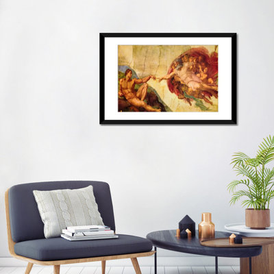 «Creation of Adam» par Michelangelo, reproduction sur toile tendue