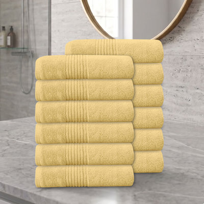 Ensemble de serviettes de bain 100% coton 100% coton Zoe Twist 500 g / m² Home Weavers Phoebe, 27 po x 54 po (12) (12 serviettes de bain), jaune