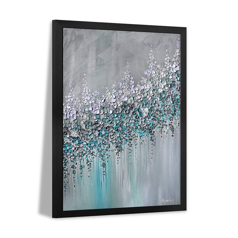 Veuillez me voir - affiches encadrées de qualité supérieure gris-bleu-turquoise, H 24 po x l 16 po