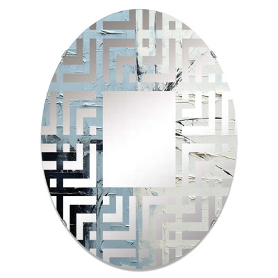 Minimalisme harmonie scandinave Art II - Miroir décoratif labyrinthe | Ovale