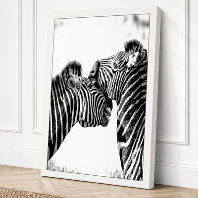 Zebras In Companionship Minimalist - Print