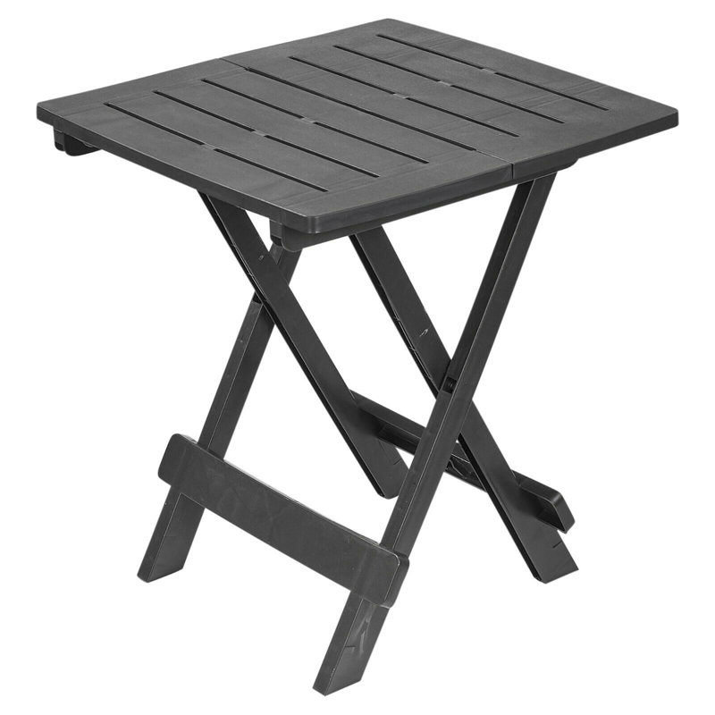 Aji Folding Plastic Garden Table, Black, 50cm H x 45cm W x 45cm D