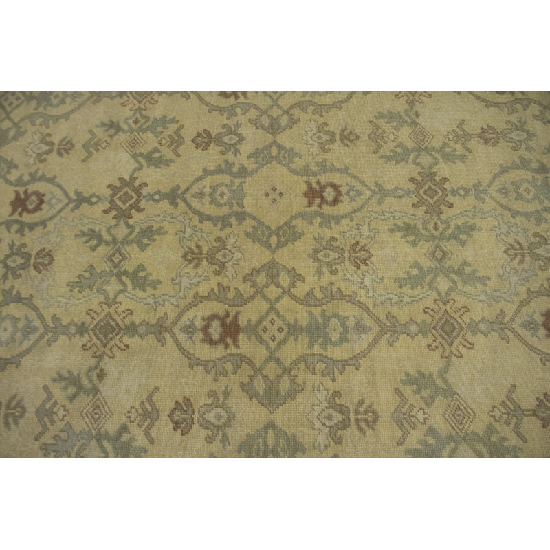 Tapis beige en laine noué à la main Flippin