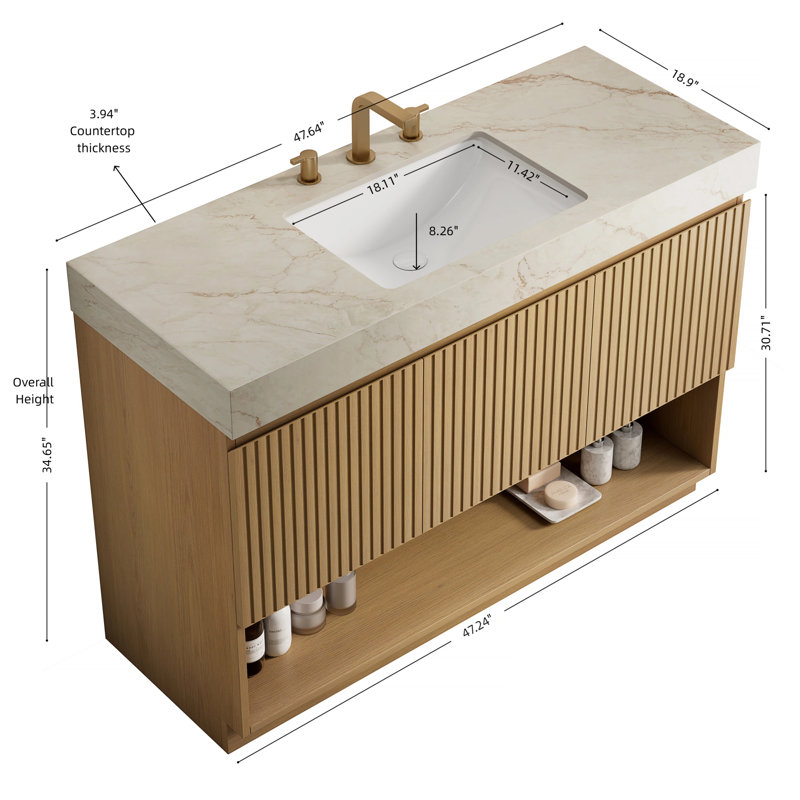 Meuble-lavabo (doit inclure le meuble-lavabo et le lavabo) 48 po Modern