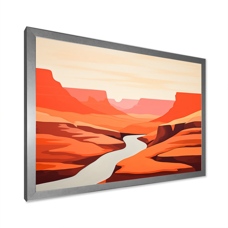 «Brown Minimalisme Canyon Calm IV» sur toile imprimée, H 30 po x l 40 po x P 1,5 po, Cadre simple argenté
