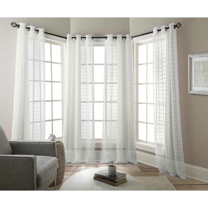 Nickole Sheer Curtain, White