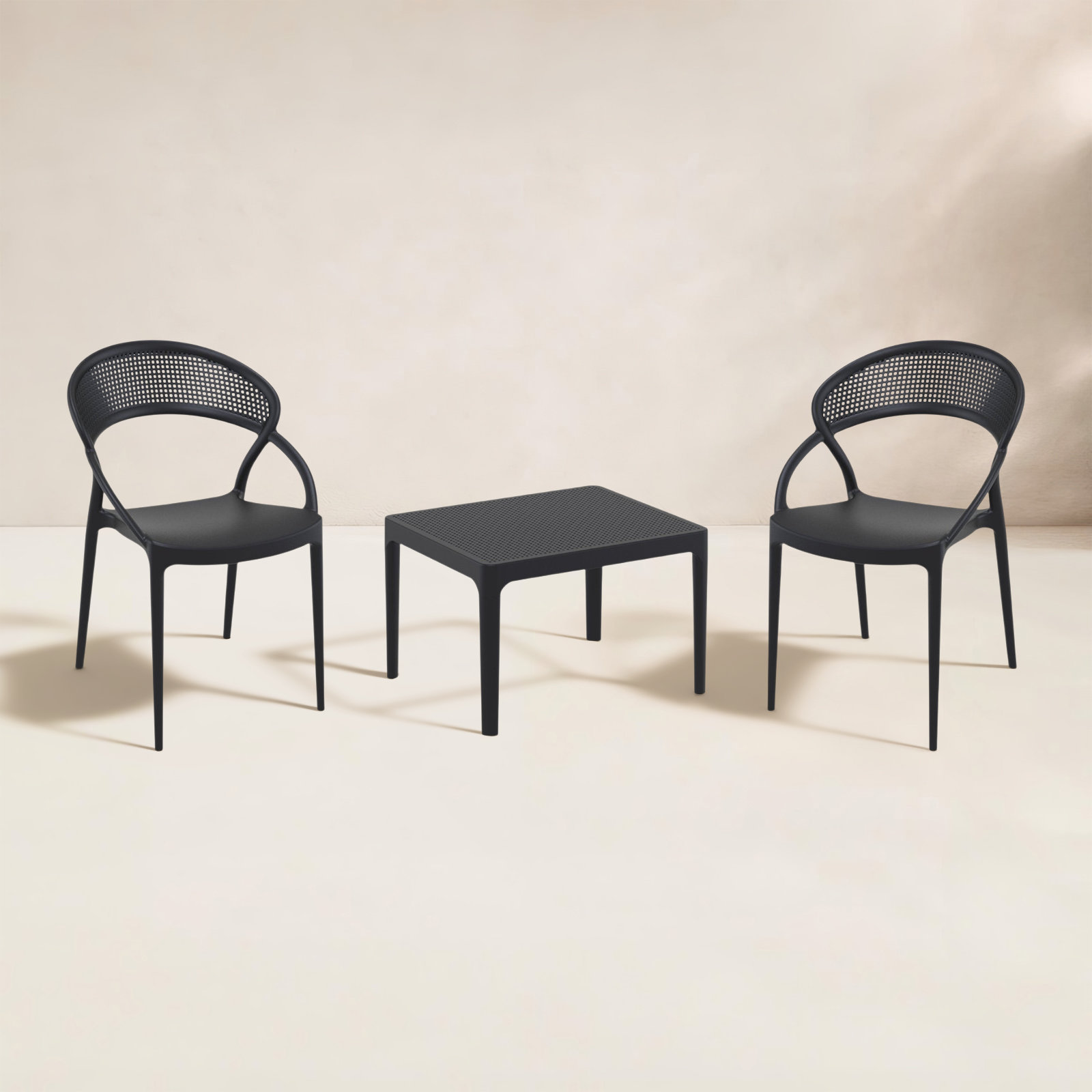 Farrah 2-Person Patio Seating Group, Black