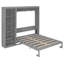 Grand lit escamotable mural avec tablettes, gris-1070372811