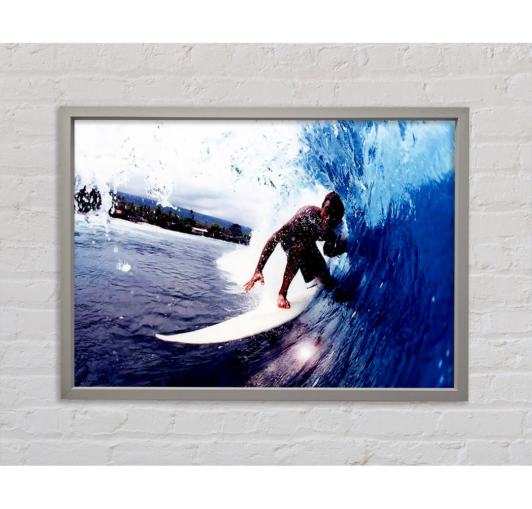 Surfer Slicing The Wave Gerahmter Druck Wandkunst