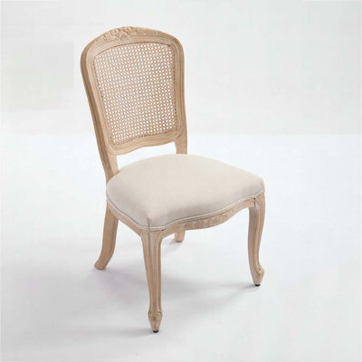 Chaises rembourrées avec dossier en T en rotin naturel