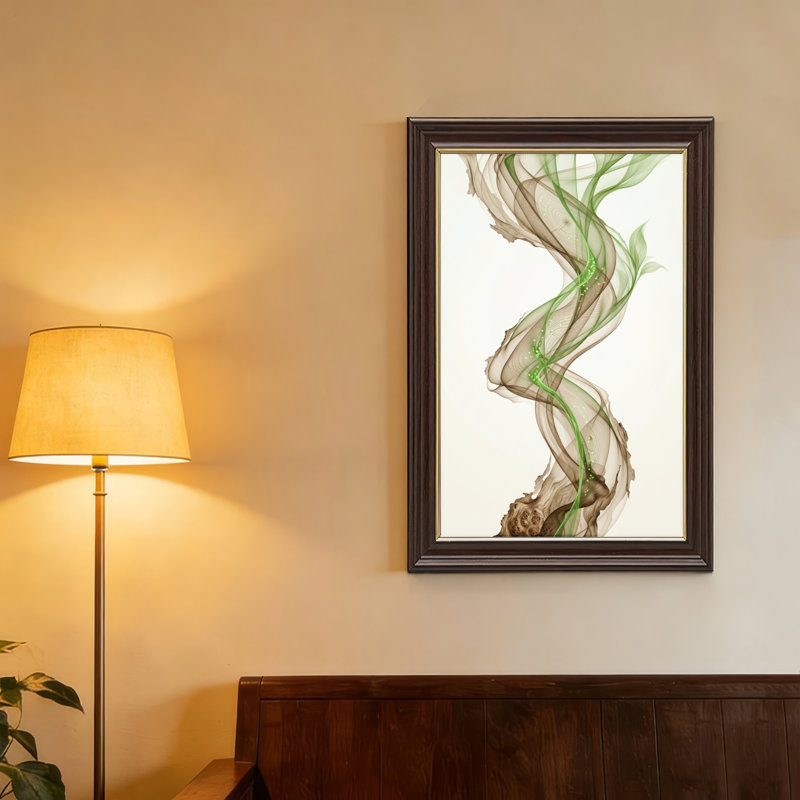 Art mural antique sur toile encadré doré pour le salon, la chambre à coucher, le bureau ou le vestibule - Décoration murale décorative avec vigne abstraite