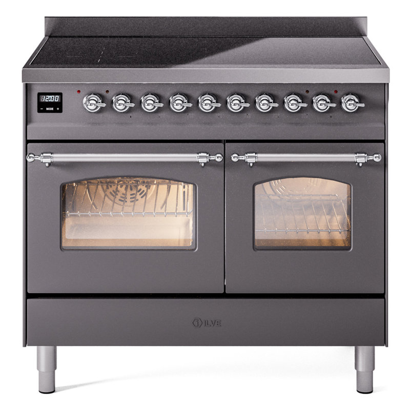 ILVE Nostalgie II 40 in Induction Range, Graphite Matte/Chrome