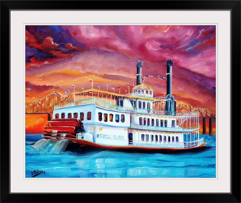 «Bebe New Orleans» par Diane Millsap - reproduction d'art, H 24 po x l 28 po x P 1 po, Cadre noir