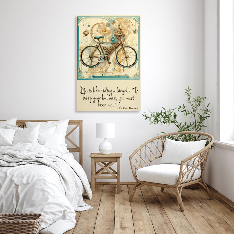 Jamone Life Is Like Riding A Bicycle 1 - 1 pièce, reproduction d'art graphique sur toile tendue