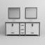 Meuble-lavabo double blanc 84 po X P 22 po , Comptoir en quartz blanc, ensemble de robinets Miroirs