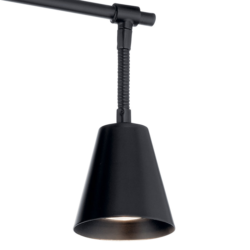 Éclairage sur rail à quatre lumières Ruby-Jade, Noir
