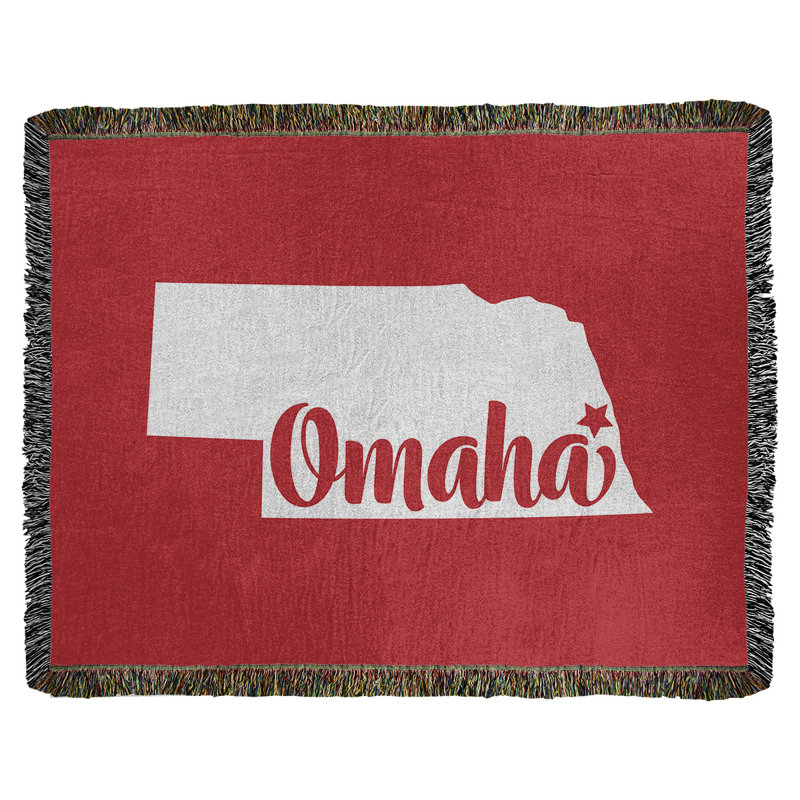 Jeté en coton omaha nebraska, 50 po x 60 po, Rouge