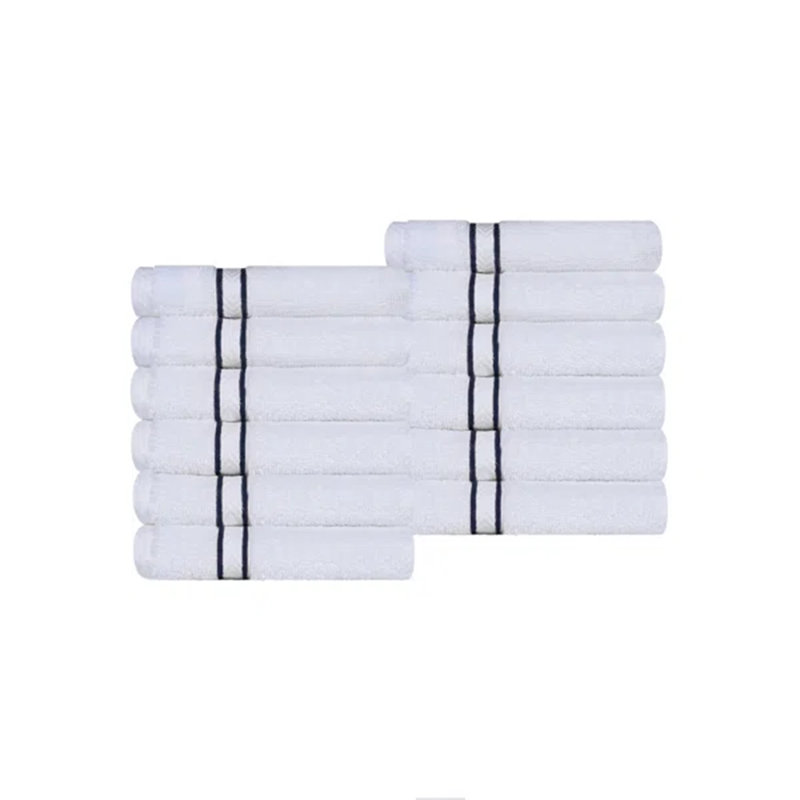 Ensemble de serviettes de bain en coton turc 12 pièces Hotel, très moelleux et luxueux, Bleu marine